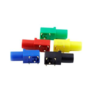4-mm-Bananenstecker aus reinem Kupfer mit vergoldeter Oberfläche – 90-Grad-PCB-Panel-Steckverbinder, Sicherheitsausführung